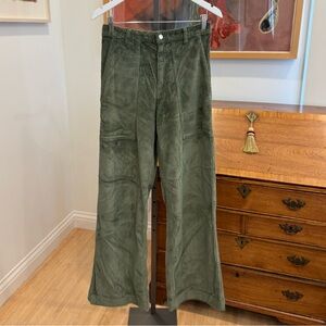 Green Corduroy Boot Cut Pants